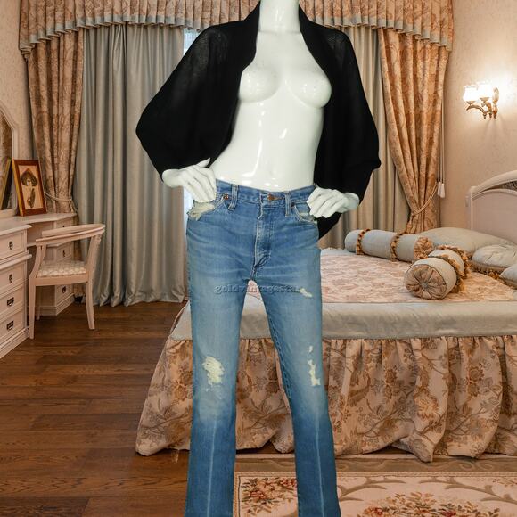 Contempo Black Knit Cardigan Sheer Sophistication S - Picture 3 of 4